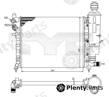 TYC 705-0032 — Radiator, engine cooling