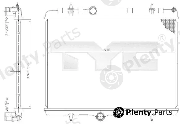 TYC 726-0011 — Radiator, engine cooling