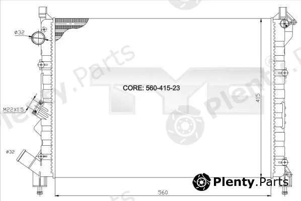 TYC 728-0036 — Radiator, engine cooling