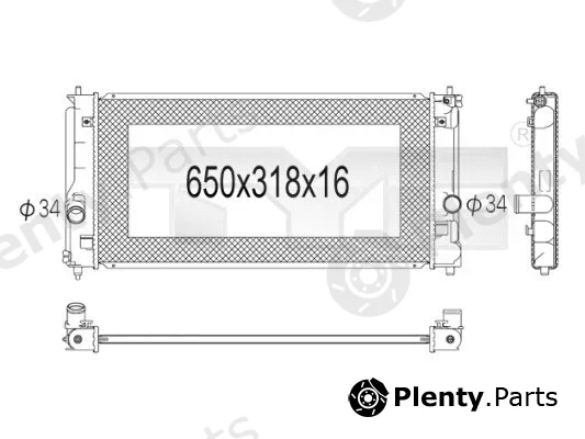 TYC 736-1021 — Radiator, engine cooling