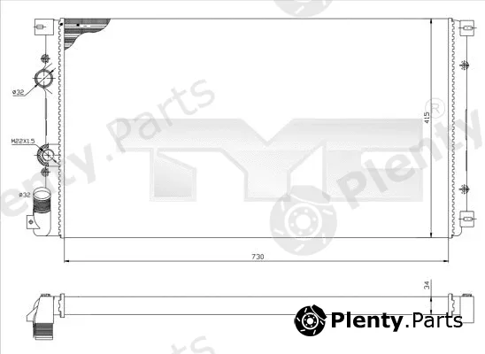 TYC 725-0030 — Radiator, engine cooling