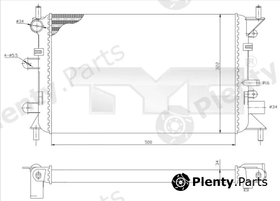 TYC 710-0036-R — Radiator, engine cooling