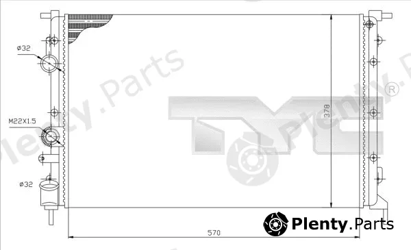 TYC 728-0027 — Radiator, engine cooling