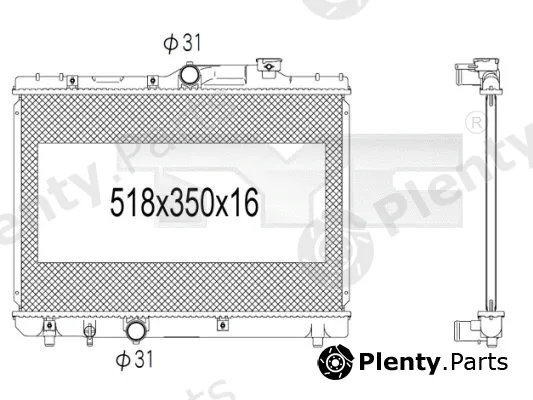 TYC 736-1005 — Radiator, engine cooling