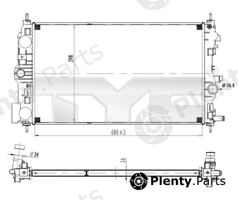 TYC 725-0037 — Radiator, engine cooling