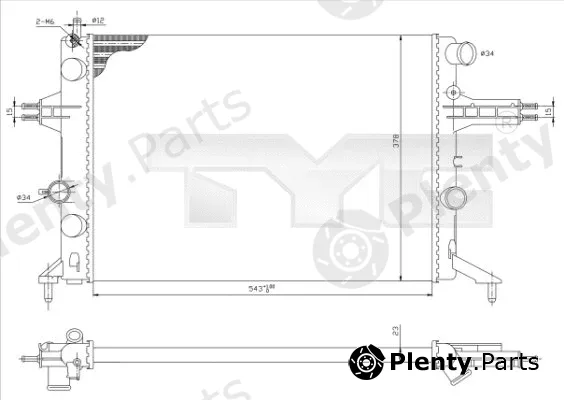 TYC 725-0021 — Radiator, engine cooling