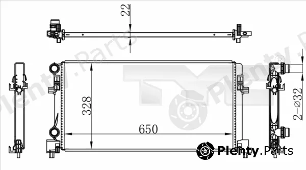 TYC 737-0073 — Radiator, engine cooling