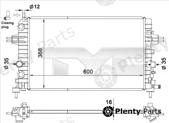 TYC 725-0036 — Radiator, engine cooling
