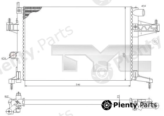 TYC 725-0033 — Radiator, engine cooling