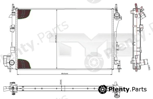 TYC 725-0010 — Radiator, engine cooling