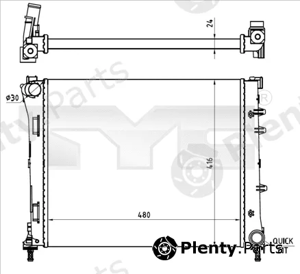 TYC 709-0023-R — Radiator, engine cooling