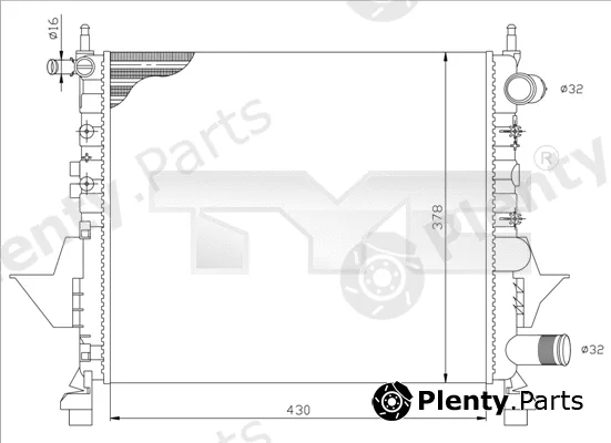TYC 728-0041 — Radiator, engine cooling