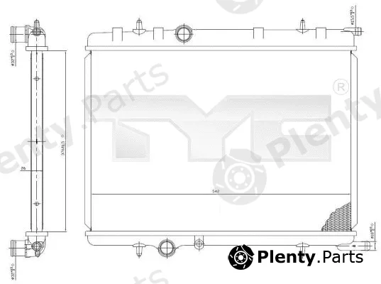 TYC 705-0027 — Radiator, engine cooling
