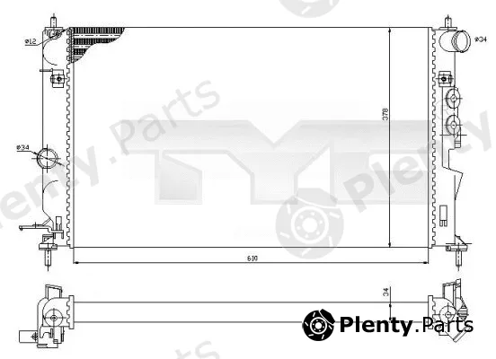 TYC 725-0027-R — Radiator, engine cooling