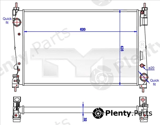 TYC 725-0042-R — Radiator, engine cooling