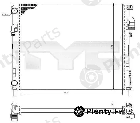 TYC 725-0031 — Radiator, engine cooling