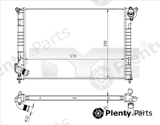 TYC 722-0002 — Radiator, engine cooling