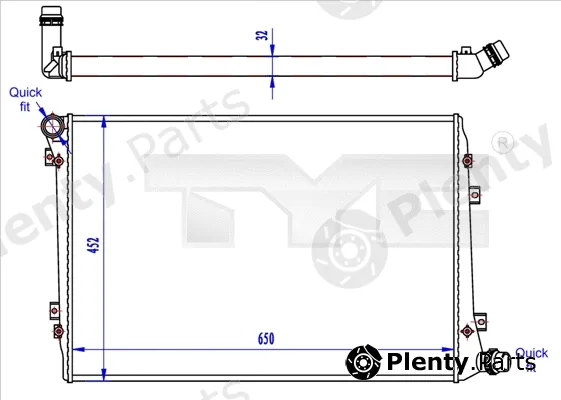 TYC 737-0062-R — Radiator, engine cooling