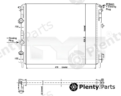 TYC 728-0010 — Radiator, engine cooling