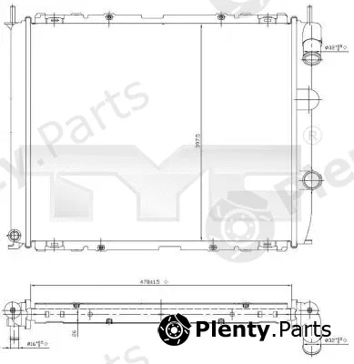 TYC 728-0014 — Radiator, engine cooling