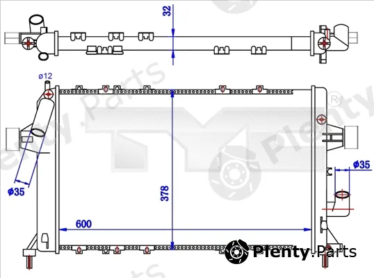 TYC 725-0039-R — Radiator, engine cooling