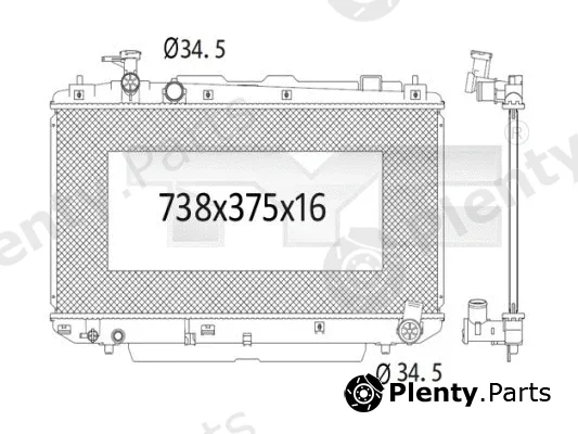 TYC 736-1012 — Radiator, engine cooling
