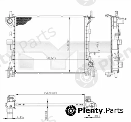 TYC 710-0041 — Radiator, engine cooling