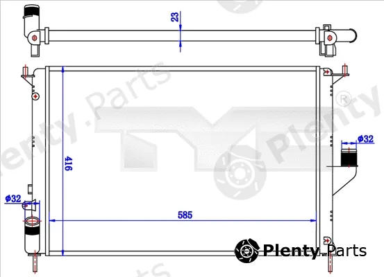 TYC 728-0057 — Radiator, engine cooling