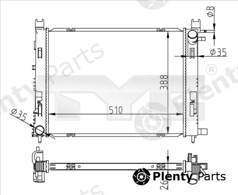 TYC 728-0062 — Radiator, engine cooling
