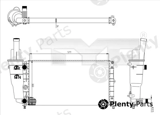 TYC 709-0007 — Radiator, engine cooling