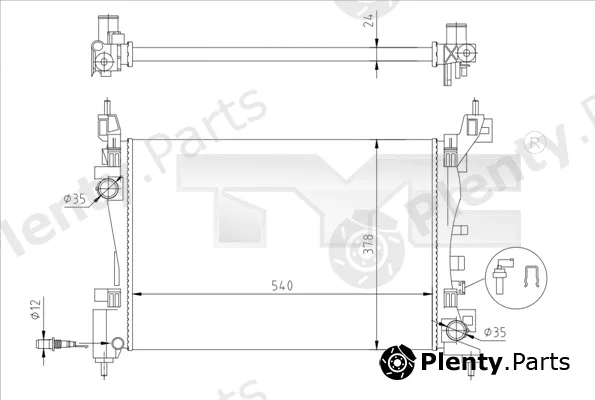 TYC 725-0044-R — Radiator, engine cooling