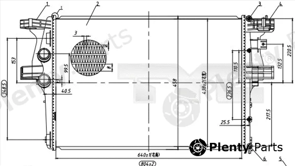 TYC 715-0005 — Radiator, engine cooling