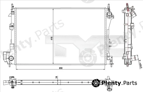 TYC 725-0010-R — Radiator, engine cooling