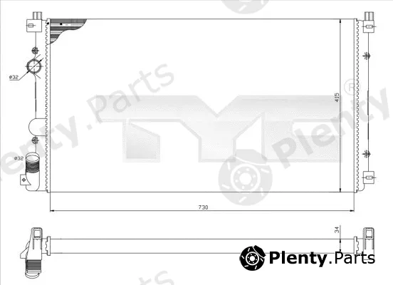 TYC 725-0029 — Radiator, engine cooling