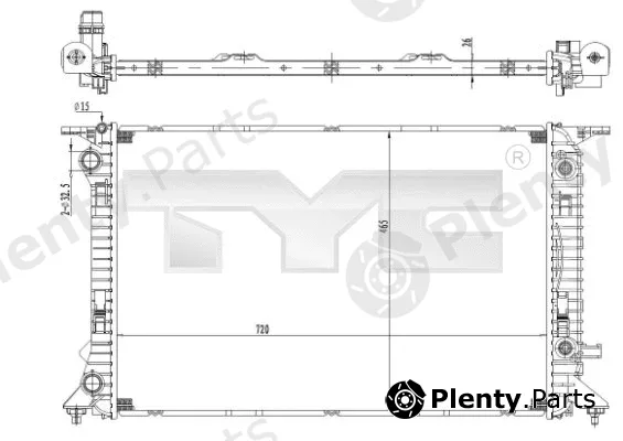 TYC 702-0037 — Radiator, engine cooling