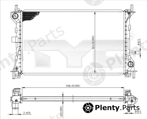 TYC 710-0052 — Radiator, engine cooling