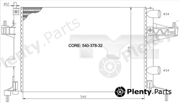 TYC 725-0007 — Radiator, engine cooling