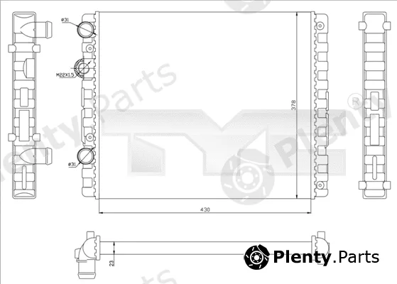 TYC 737-0040 — Radiator, engine cooling