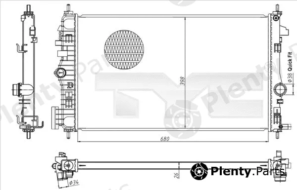 TYC 725-0047 — Radiator, engine cooling