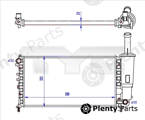 TYC 709-0027-R — Radiator, engine cooling