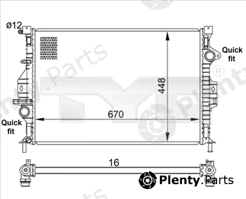 TYC 710-0057 — Radiator, engine cooling