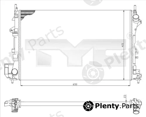 TYC 725-0009 — Radiator, engine cooling