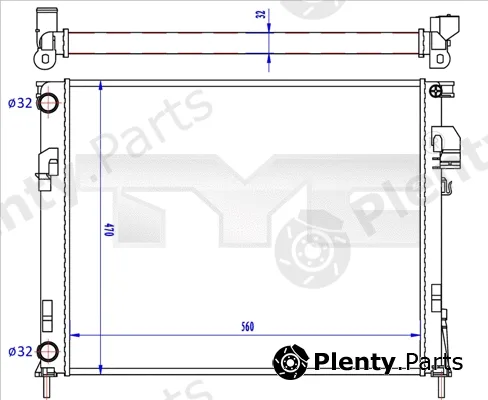 TYC 725-0043-R — Radiator, engine cooling