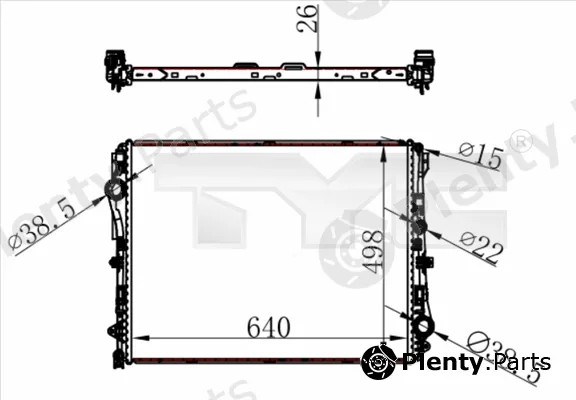 TYC 721-0022 — Radiator, engine cooling