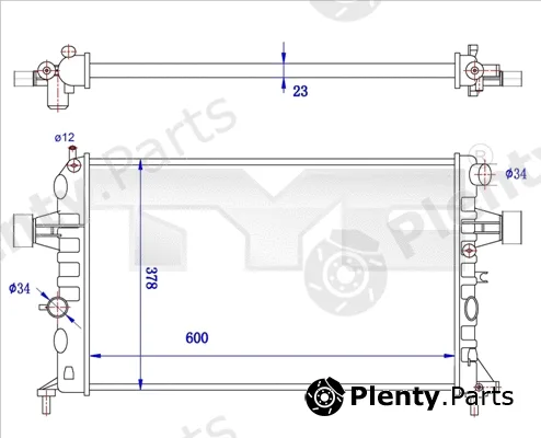 TYC 725-0038-R — Radiator, engine cooling