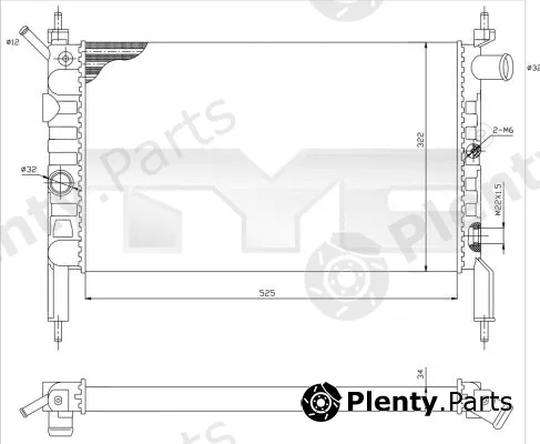 TYC 725-0018 — Radiator, engine cooling