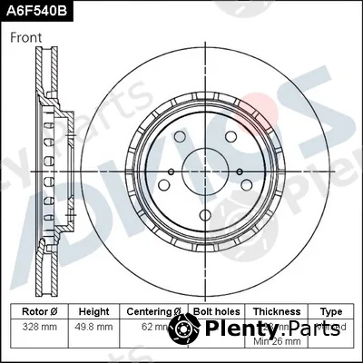 Advics A6F540B — Brake Disc