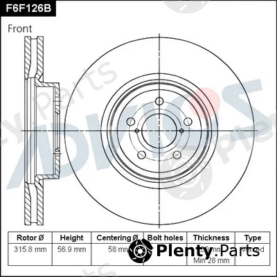 Advics F6F126B — Brake Disc