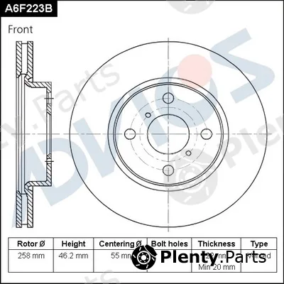 Advics A6F223B — Brake Disc