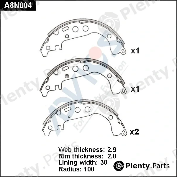 Advics A8N004 — Brake Shoe Set